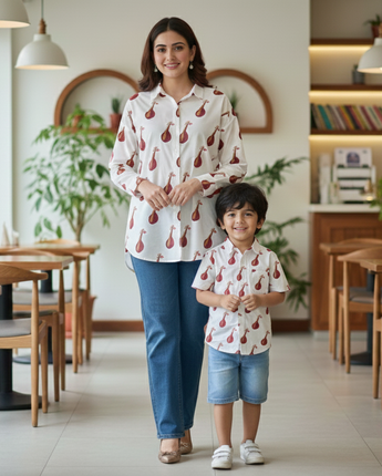 Sitar Shirt Twinning Outfits for Mother and Son | Pure cotton poplin