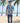 Cotton Men Shirt Flower Power Blue
