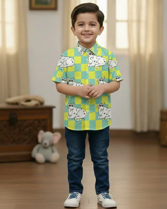 Gaiya Shirt for Boys- Yellow | Pure Cotton Poplin