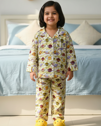 Planets | Kids Night suit Set |Pure Cotton