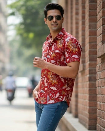 Designer Shirt for Men|Floral Firework|Pure Cotton