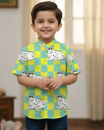 Gaiya Shirt for Boys- Yellow | Pure Cotton Poplin