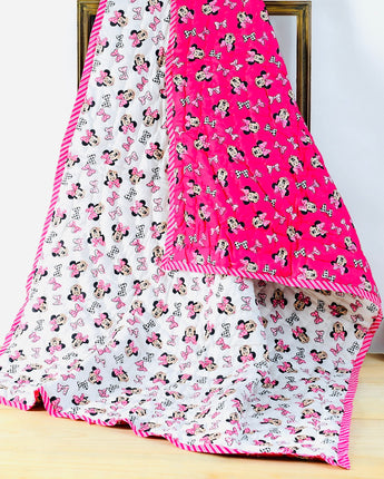 Reversible Character Quilt- Disney- Pink & White