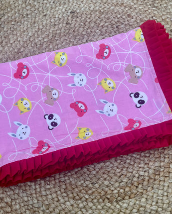 Breezy Cotton Dohar- Cool Pink Cats