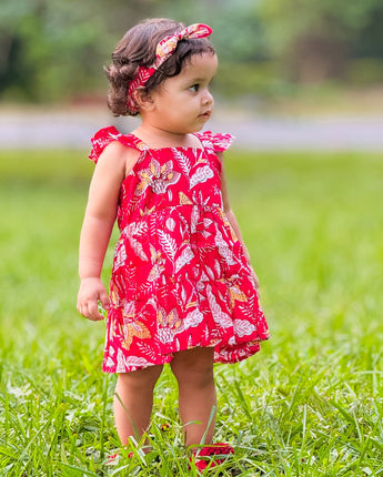 Floral Fireworks long dress for girls| Pure Cotton