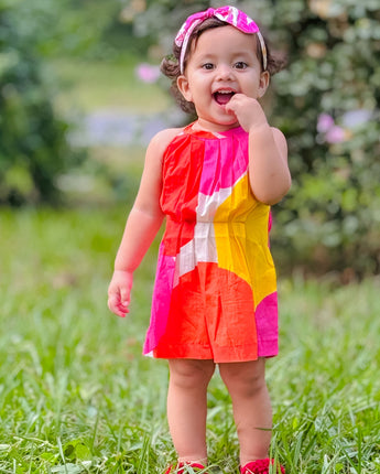 Popins Short Halter Neck Dress for Girls| Poppins| Pure Cotton
