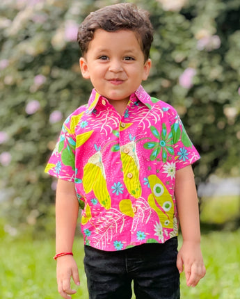 Vacation Mood Shirt for Boys | Neon Garden | Pure Cotton