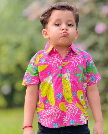 Neon Garden Twinning Outfits for Mother and Son| Pure Cotton