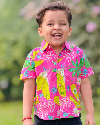 Vacation Mood Shirt for Boys | Neon Garden | Pure Cotton