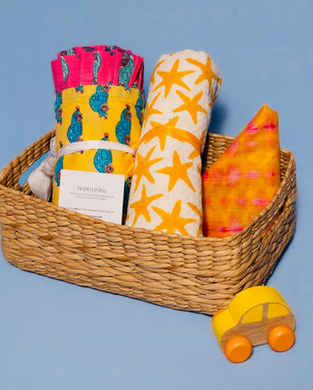 Mini Aloka Baby Hamper- Starry Yellow