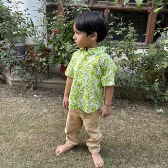 Stylish Casual Shirt for Boys| Green Forest| Pure Cotton