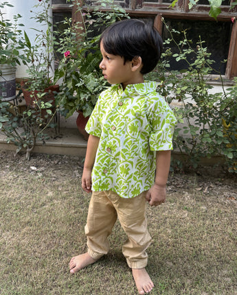 Tropical Shirt for Boys| Green Forest| Pure Cotton