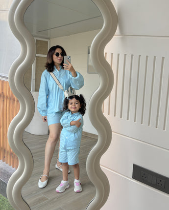 Twinning Outfits for Mother and Daughter| Blue| Linen and Laces