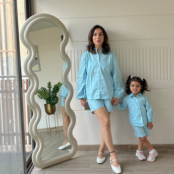 Twinning Outfits for Mother and Daughter| Blue| Linen and Laces