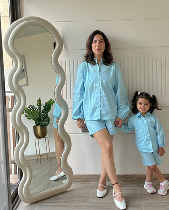 Twinning Outfits for Mother and Daughter| Blue| Linen and Laces