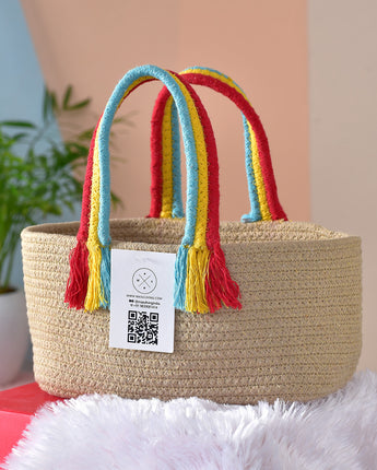 Boho Basket Rainbow- Brown
