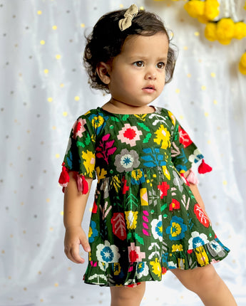 Festive Sibling Twinning Outfits| Green Patola| Pure Cotton