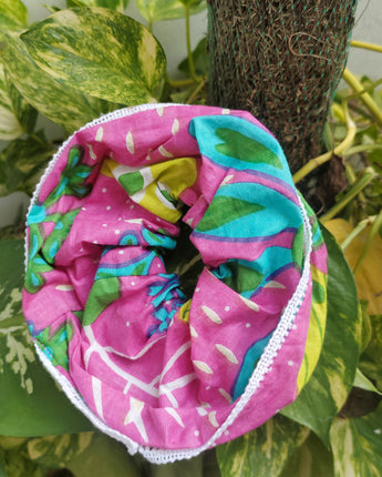 Neon Garden Scrunchies| Set of 1 |Handcrafted Pure Cotton