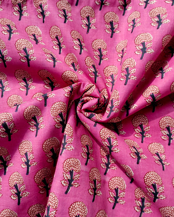 Pure Cotton Fabric| Pink Boota
