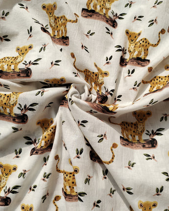 Pure Cotton Fabric| Tiger Print