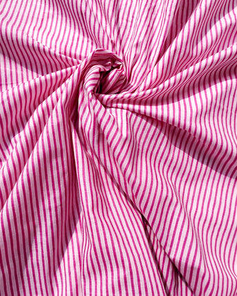 Pure Cotton Fabric| Sunday Stripes| Pink