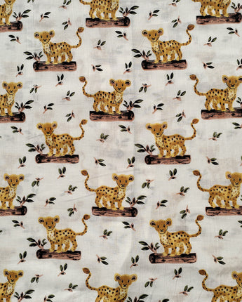 Pure Cotton Fabric| Tiger Print