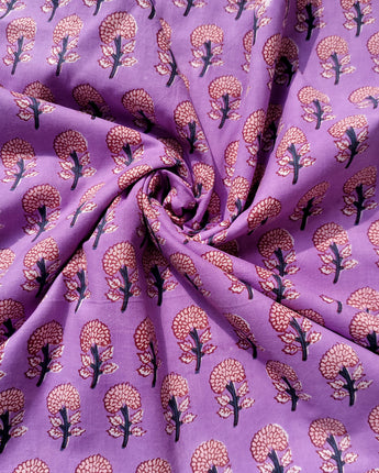 Pure Cotton Fabric| Purple Boota