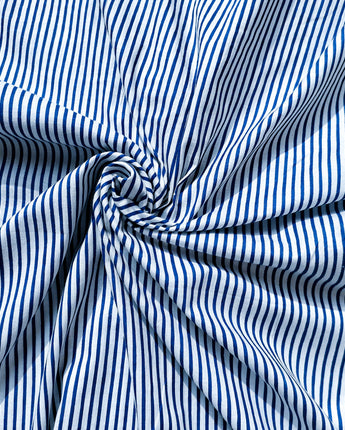 Pure Cotton Fabric| Classy Stripes| Navy Blue