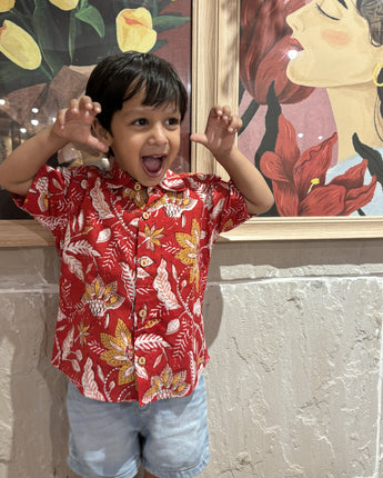 Designer Shirt for Boys| Floral Firework| Pure Cotton