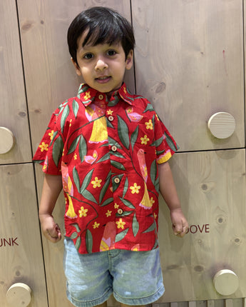 Red Bird| Family Twinning (Baby Boy): Match in Style! | Pure Cotton