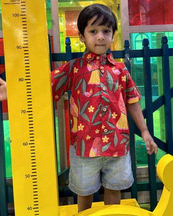 Holiday Shirt for Boys| Red Bird| Pure Cotton
