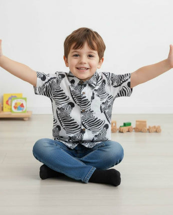 Cotton Boys Shirt Zebra