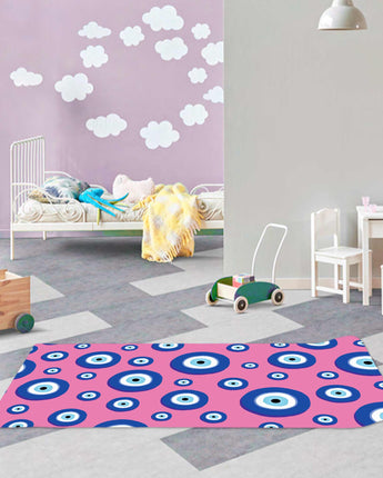 Kids Yoga Mat- Evil Eye Pink