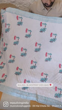 Load and play video in Gallery viewer, Block Print Reversible Quilt- Dancing Dolphins
