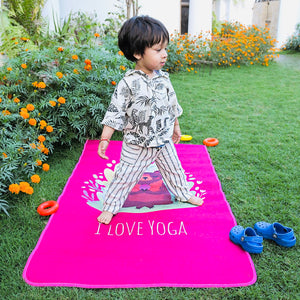 Yogi bear kids Mat Pink- I Love Yoga