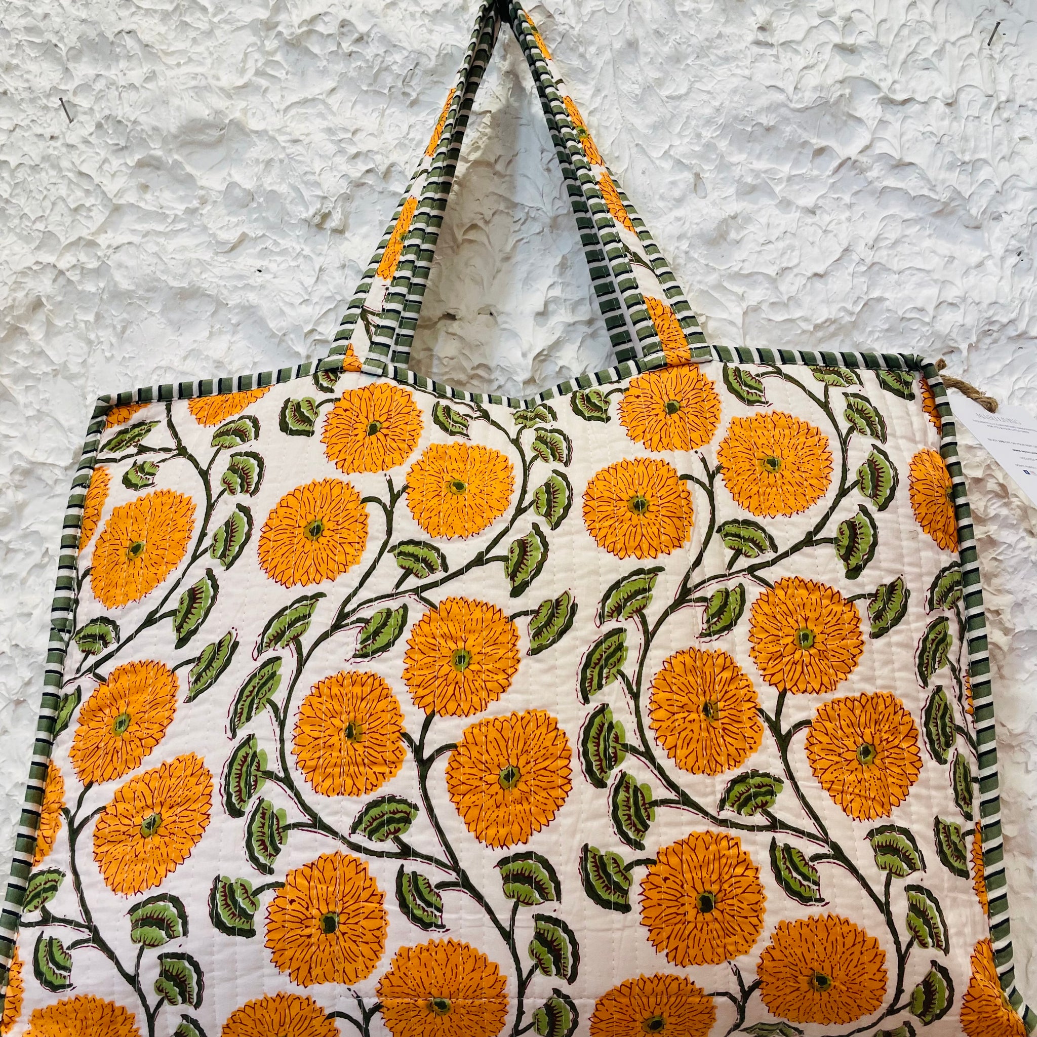 Jumbo Boho Quilted Bag Marigold Masu Living