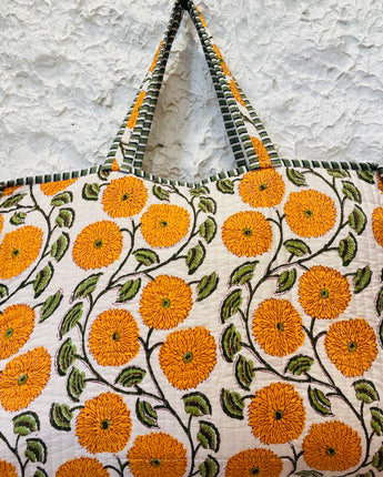 Jumbo Boho Quilted Bag- Marigold