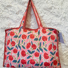 Load image into Gallery viewer, Jumbo Boho Quilted Bag- Lilies
