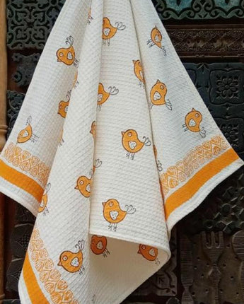Orange Bird Bath Towel