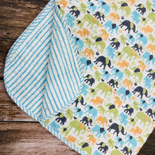 Load image into Gallery viewer, Super Fine Baby Quilt- Baby Elephants Blue
