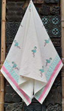 Load image into Gallery viewer, Blue Flamingo Bath Towel
