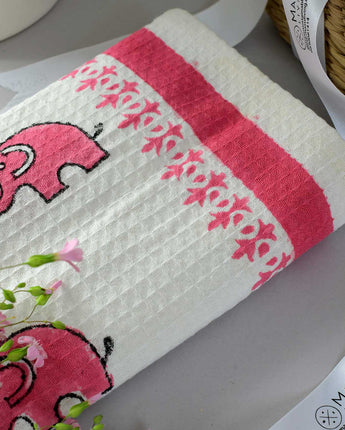 Pink Elephant Bath Towel