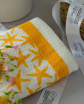 Yellow Stars Kids Bath Towel