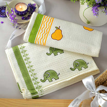 Load image into Gallery viewer, Yellow Pear &amp; Green Elephant Bath Towel- Set of 2
