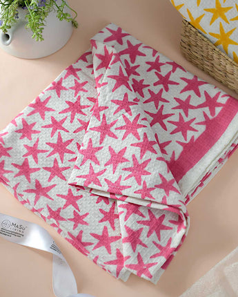 Pink Stars Kids Bath Towel