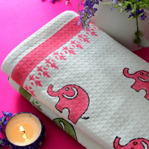 Pink Elephant Bath Towel