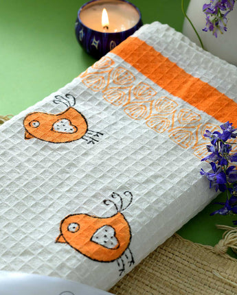 Orange Bird Bath Towel